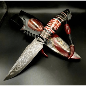 КАРАКУРТ ніж ручної роботи Павла Гончаренка, сталь - мозаїчний дамаск, 59-60 HRC. Photo 3